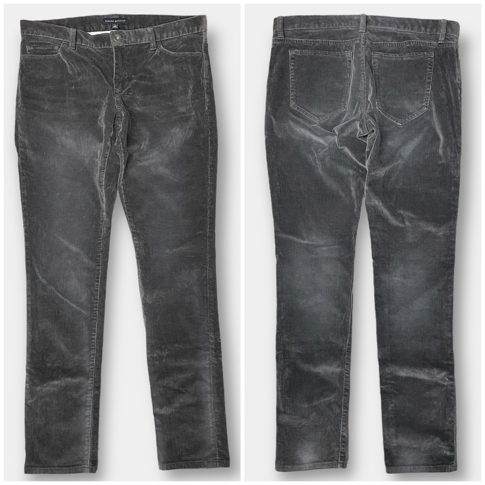 EUC Banana Republic Dark Grey Corduroy Pants Low Rise Size 30